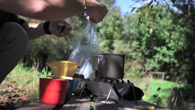 cooking stove in the Nature, Outdoor, Camping