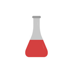Beaker illustration.  Chemistry flask icon. Science technology. flat design for chemistry, laboratory, science and biotechnology concepts.