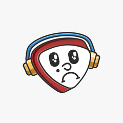 Illustration vector graphic of logo character wearing headset