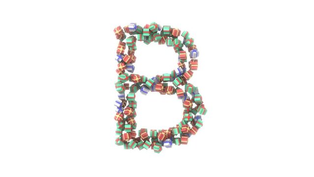 Animated Present Font - Letter B