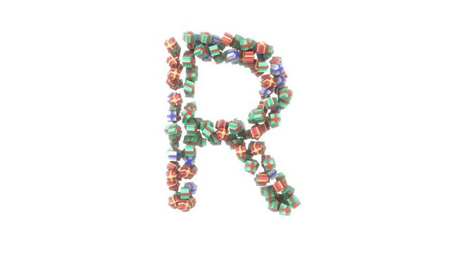 Animated Present Font - Letter R