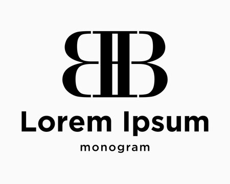 Classic Letter BB BH HB BHB Monogram Luxury Vintage Style Elegant Beauty Brand Identity Design Vector