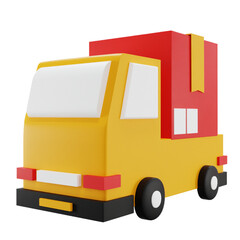 Delivery Car with Package 3D rendering icon isolated, perfect for Ecommerce business presentation