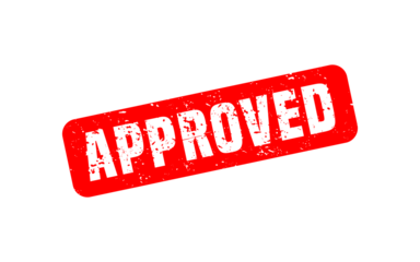 Approved rubber stamp with grunge style on white background