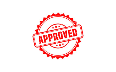 Approved rubber stamp with grunge style on white background