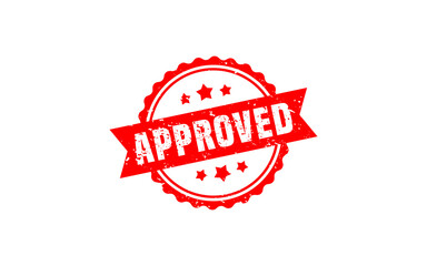 Approved rubber stamp with grunge style on white background