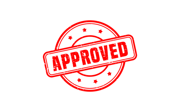 Approved rubber stamp with grunge style on white background