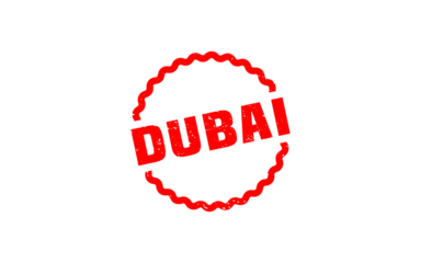 DUBAI stamp rubber with grunge style on white background