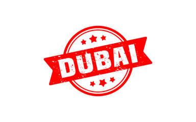 DUBAI stamp rubber with grunge style on white background