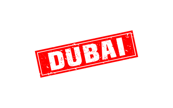 DUBAI stamp rubber with grunge style on white background