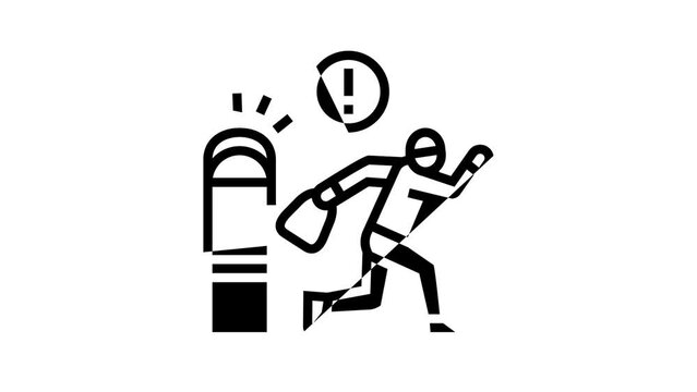 shoplifting crime line icon animation