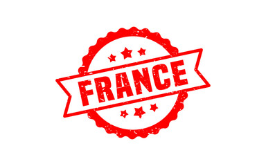 FRANCE stamp rubber with grunge style on white background