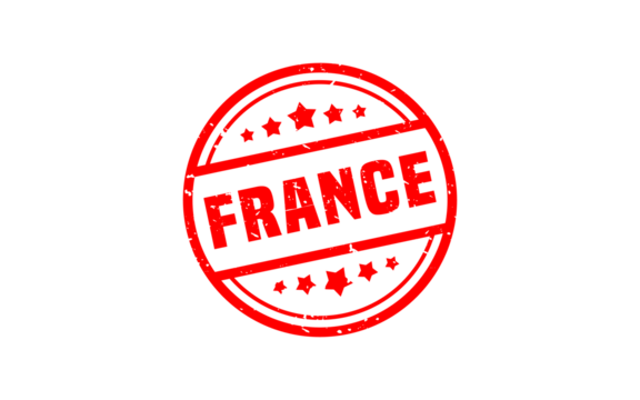 FRANCE stamp rubber with grunge style on white background