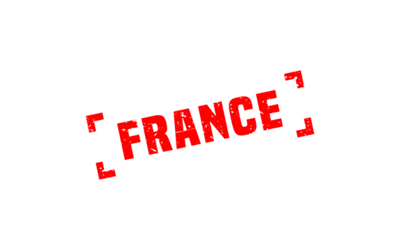 FRANCE stamp rubber with grunge style on white background