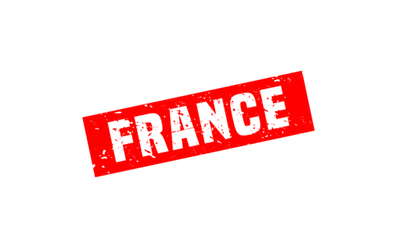 FRANCE stamp rubber with grunge style on white background