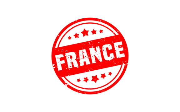 FRANCE stamp rubber with grunge style on white background