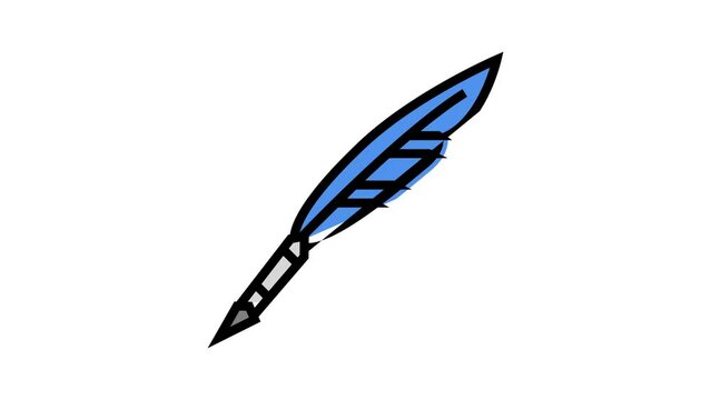 pen feather soft fluffy color icon animation