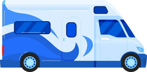 Bus transport, van truck vehicle for transportation, isolated on white vector illustration. Car camper icon for travel, auto tourism at vacation.