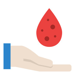 hand blood drop medical icon