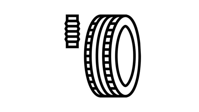 vulcanized rubber thermoset line icon animation