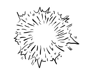doodle Sunburst, firework. hand drawn style. vector illustration