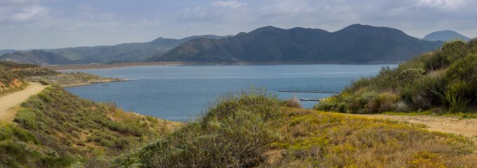 Diamond Valley lake and reservoir in California.