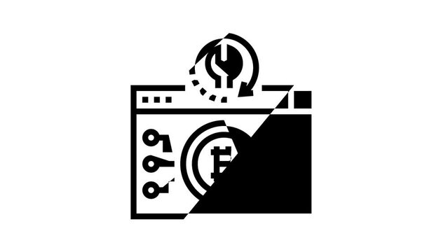 bitcoin recovery services line icon animation