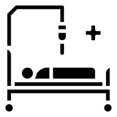 hospital bed patient medical icon