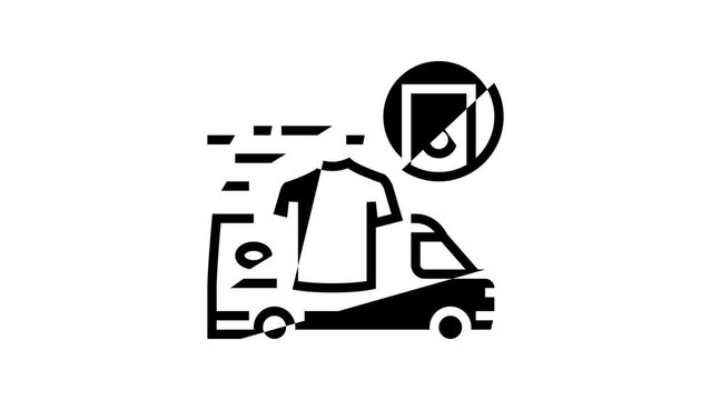 laundry pick up delivery line icon animation