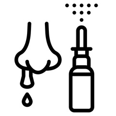 nasal spray nose medical icon