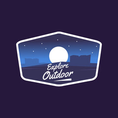 Mountain and deer outdoor adventures logo