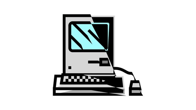 computer pc retro gadget color icon animation