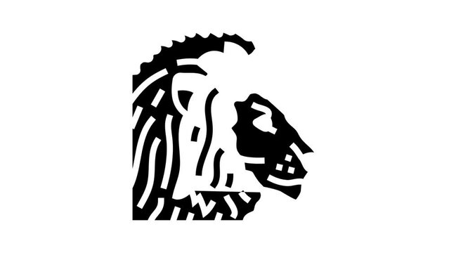 lion animal zoo glyph icon animation