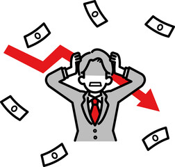 自己破産をイメージしたイラスト素材