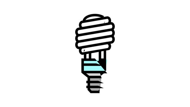 fluorescent light bulb color icon animation