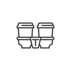 Coffee cup holder line icon