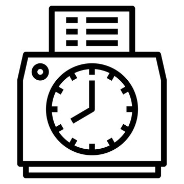 Time Attendance Outline Icon