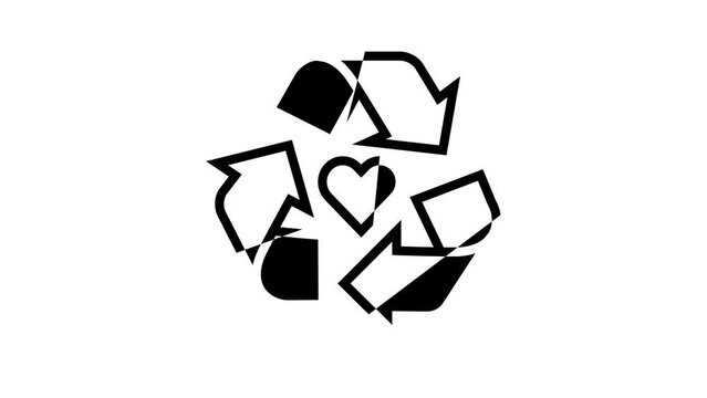 recycle cosmetic line icon animation