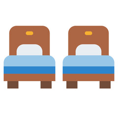 twin bed room sleep icon