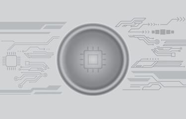 Grey Circle Abstract Technology background with Elements Hi-tech Communication Process concept innovation background