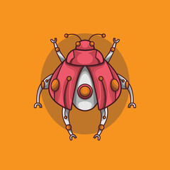 mascot logo animal robot ladybug futuristic