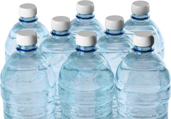 Eight Water Bottles - Isolated