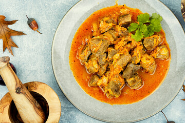 Stewed beef meat, goulash