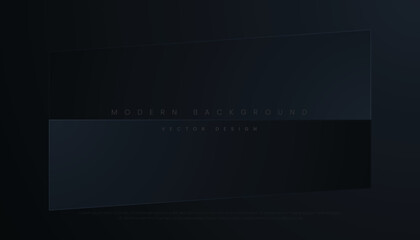 Dark Gradient Background with Abstract Luxury Geometric Elements. Black Minimalist Background for Cover, Poster, Brochure, Visual Branding, Website, etc. Vector Illustration