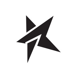 Letter R star logo design creative