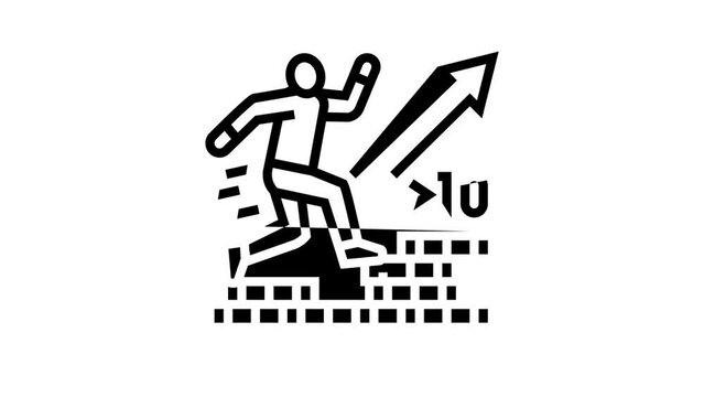 galloping inflation line icon animation