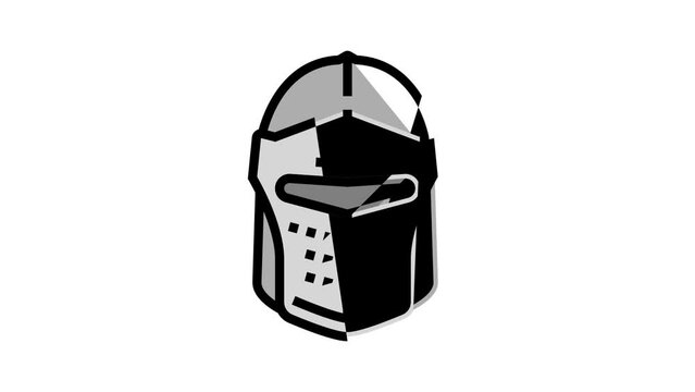 helmet knight color icon animation