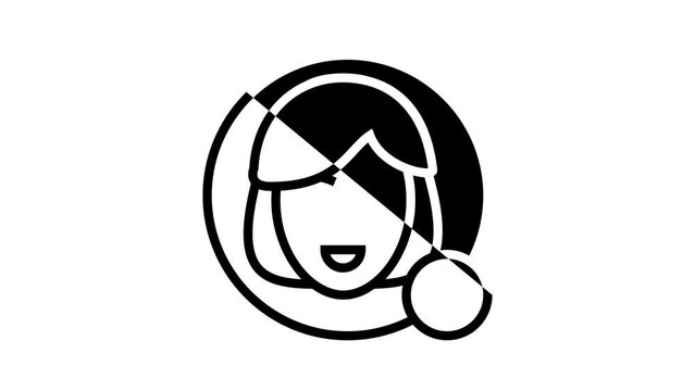 new usel female line icon animation