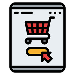 ecommerce platform ipad click buy icon