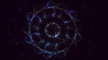 3D rendering abstract circle light background